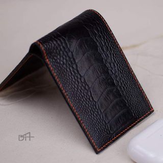 Ví da đà điểu 2 MẶT thật 100% may tay thủ công hoàn thiện cao