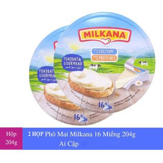 Thùng 18 hộp phô mai Milkana 16 miếng 204g/hộp