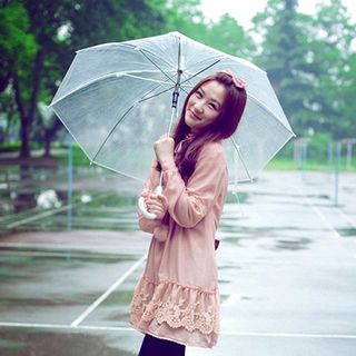 Ô Dù Trong Suốt Dễ Thương Gấp Gọn Dùng Đi Mưa Chụp Ảnh Chụp Hình Thời Trang