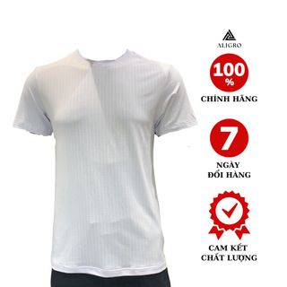 Áo phông nam ngắn tay ALIGRO chất vải cotton ô chấm màu trắng năng động ALGAPC073 giá sỉ