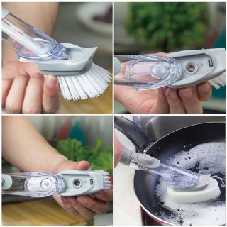 XẢ HÀNG 15k Cọ vệ sinh đa năng 2 đầu chà sàn và rửa chén kèm bình xịt