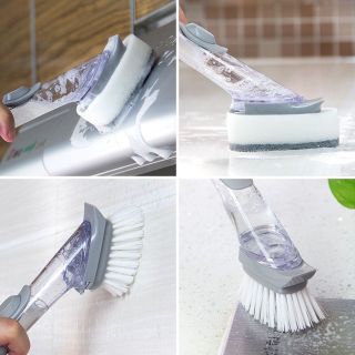 XẢ HÀNG 15k Cọ vệ sinh đa năng 2 đầu chà sàn và rửa chén kèm bình xịt