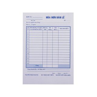 Hóa đơn bán lẻ 1 liên 13*19