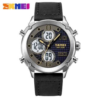ĐỒNG HỒ NAM SKMEI090 DÂY DA KHÔNG GỈ 6 KIM LỊCH NGÀY TIỆN LỢI