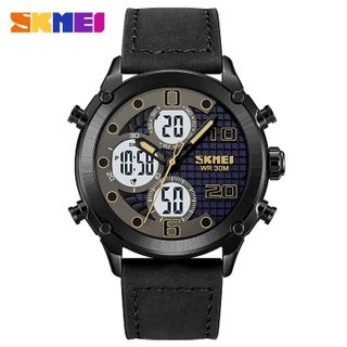 ĐỒNG HỒ NAM SKMEI090 DÂY DA KHÔNG GỈ 6 KIM LỊCH NGÀY TIỆN LỢI