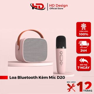 Loa Bluetooth Mini Kraoke Kèm 1 Mic D20 - Âm Bass Cực Hay - Nhiều Chế Độ Hát - Công Suất 6w giá sỉ