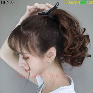 Tóc giả ngoạm xoăn dày dặn , như tóc thật, dài 45cm