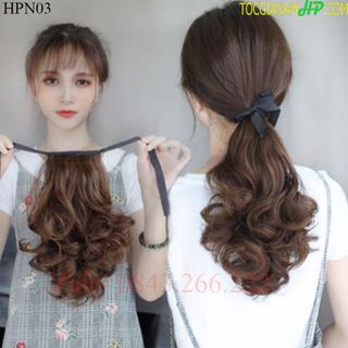Tóc giả ngoạm xoăn dày dặn , như tóc thật, dài 45cm