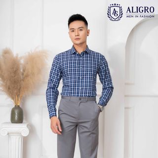 Quần kaki nam ALIGRO chất liệu kaki mềm mịn cao cấp dáng slimfit màu xám ALGK069