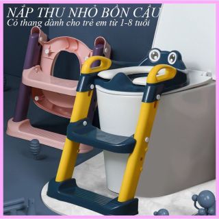 Nắp thu nhỏ bồn cầu cho trẻ, có thang và tay vịn chắc chắn, gấp mở gọn gàng giá sỉ