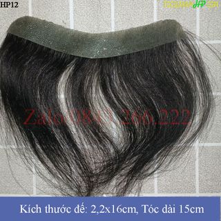 Tóc giả nam mái M siêu da che trán cao,trán chữ M