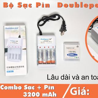 Combo 4 pin sạc AA 3200mAh và bộ sạc DP-B02 thương hiệu Doublepow cao cấp giá sỉ