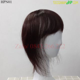 Tóc giả nữ mái che hói đỉnh đầu, che tóc bạc đỉnh đầu, làm từ tóc thật