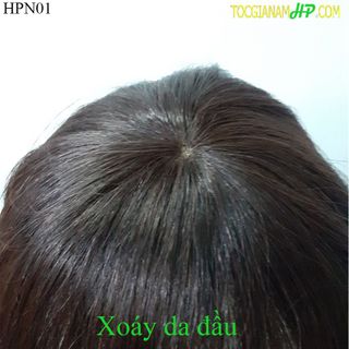 Tóc giả nữ mái che hói đỉnh đầu, che tóc bạc đỉnh đầu, làm từ tóc thật