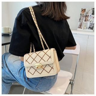 TÚI XÁCH KẺ Ô NHIỀU NGĂN DA BÓNG CỨNG CÁP LOẠI CAO CẤP WH59 - WINNIE HOUSE