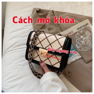 TÚI XÁCH KẺ Ô NHIỀU NGĂN DA BÓNG CỨNG CÁP LOẠI CAO CẤP WH59 - WINNIE HOUSE