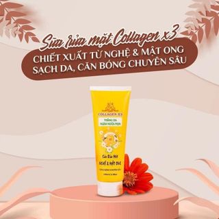 Sữa Rửa Mặt Nghệ Mật Ong Collagen X3 Mỹ Phẩm Đông Anh - Rửa mặt và tẩy trang 2 in 1 giá sỉ