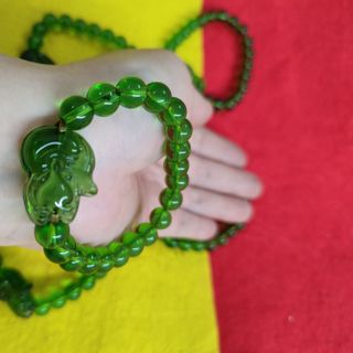 Vòng chuỗi đeo tay mix Hồ Ly rất đẹp luôn nha màu xanh lá