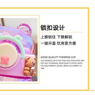 BÌNH NƯỚC GẤU ĐỘI MŨ 600ML MJ-6017(NHỰA - HỘP BEAR)
