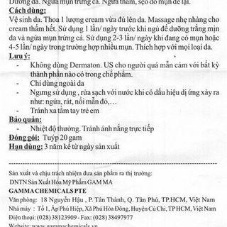 Dermaton US kháng khuẩn, chống viêm, ngừa mụn tuýp 20g