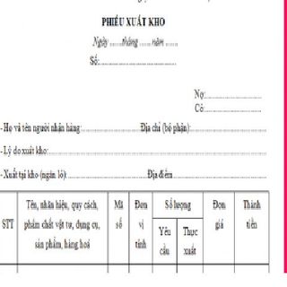 Phiếu xuất kho 3 liên 30 bộ