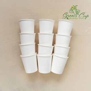 GÓI 50 CỐC GIẤY/ LY GIẤY 6,5oz DÙNG 1 LẦN TRẮNG TRƠN DUNG TÍCH ~180m - 200ml