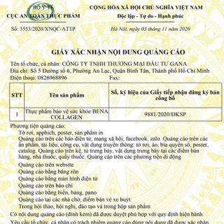Bena Collagen Gana đẹp da cải thiện nội tiết - hàng chính hãng - đại lý C1