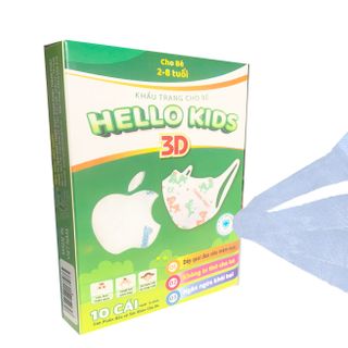 Khẩu Trang 3D Hello Kids Dành Cho Bé Nhiều Hoạ Tiết Đáng Yêu - Hộp 10 Cái giá sỉ