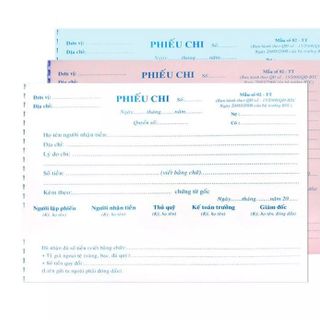 Phiếu chi 3 liên 30 bộ