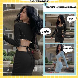 Váy body gân hở lưng trần siêu sexy , đâm body vải gân siêu co giãn , mặc đi chơi , đi dạo phố siêu xinh - MS : 04 giá sỉ