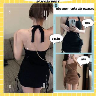 Váy body gân hở vai , dây rút siêu sexy , đâm body vải gân siêu co giãn , mặc đi chơi , đi dạo phố siêu xinh - MS : 03 giá sỉ