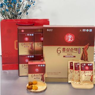 Tinh Chất Hồng Sâm Cao Cấp 100% Không Đường Gingseng King 30 gói x 50 ml( Đặc Biệt Tốt cho Người Tiểu Đường, Ăn Kiêng)