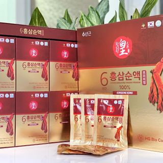 Tinh Chất Hồng Sâm Cao Cấp 100% Không Đường Gingseng King 30 gói x 50 ml( Đặc Biệt Tốt cho Người Tiểu Đường, Ăn Kiêng)