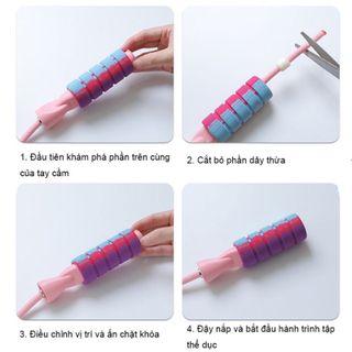 Dây nhảy thể thao đa năng quả bóng cho nữ, Dây nhảy tập GYM 80g đốt cháy mỡ bụng linh hoạt có dây và không dây