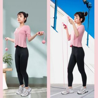 Dây nhảy thể thao đa năng quả bóng cho nữ, Dây nhảy tập GYM 80g đốt cháy mỡ bụng linh hoạt có dây và không dây