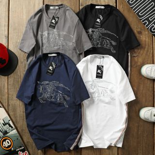 Áo thun cotton 4c nam, áo thun nam cao cấp, chất cotton 100% 4c cao cấp xịn , đường may tỉ mỉ chuẩn xuất khẩu. Logo đính cườm, dây bbr phối dọc thân - size từ 55kg - 85kg
