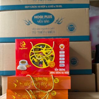 Nước tổ yến sào cao cấp chưng đông trùng hạ thảo 39% tổ yến - YẾN LONG SƠN - Lốc 6 lọ x 70ml