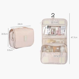 HL093-Túi Đựng Mỹ Phẩm Du Lịch có móc treo đồ trang điểm đa năng kết hợp đựng đồ cá nhân 5 ngăn chống thấm nước quai xách
