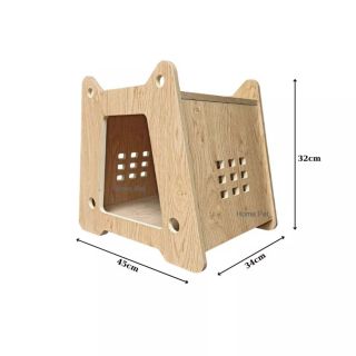 Nhà Cho Mèo, Chuồng Mèo Gỗ MDF Chống Nước, Chịu Ẩm