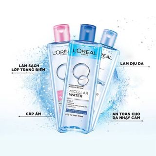 Nước Tẩy Trang Làm Sạch & Siêu Cấp Ẩm l oreal Paris Hyaluronic Acid Micellar Water 400ml (màu tím)