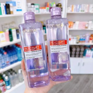 Nước Tẩy Trang Làm Sạch & Siêu Cấp Ẩm l oreal Paris Hyaluronic Acid Micellar Water 400ml (màu tím)
