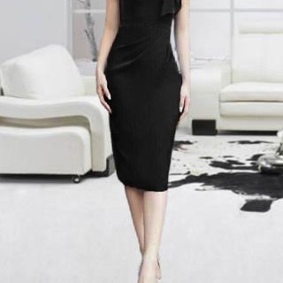 Đầm ôm trễ vai bông ngực nơ hàng thiết kế sang trọng