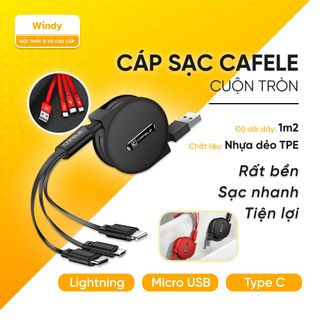CÁP SẠC CUỘN TRÒN 3IN1 CAFELE