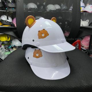 Nón Kết Gấu Nâu V2 Lòng Xốp Khoét Sau Cột Tóc Cho Nữ