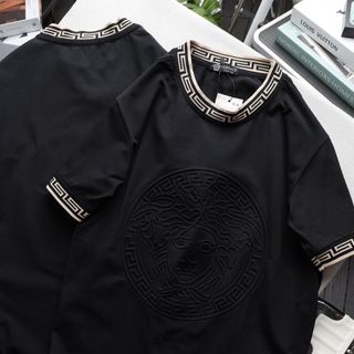 Áo thun cotton 4c nam, áo thun nam cao cấp, chất Cotton 4 chiều xịn, sờ vào là thích. Bo phối logo dập nổi xịn xò - size từ 55kg - 85kg