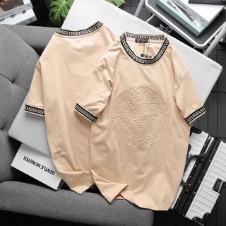 Áo thun cotton 4c nam, áo thun nam cao cấp, chất Cotton 4 chiều xịn, sờ vào là thích. Bo phối logo dập nổi xịn xò - size từ 55kg - 85kg