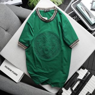 Áo thun cotton 4c nam, áo thun nam cao cấp, chất Cotton 4 chiều xịn, sờ vào là thích. Bo phối logo dập nổi xịn xò - size từ 55kg - 85kg