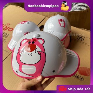 Nón bảo hiểm kết gấu dâu đáng yêu