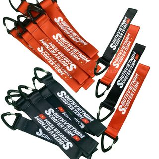 Móc khóa xe máy in chìm 4 mặt vải Satin dày dặn cao cấp, móc khóa kiểu dáng đơn giản cá tính