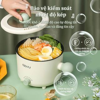 NỒI LẨU ĐIỆN MINI CHỐNG DÍNH OZHU 2 NẤC NHIỆT